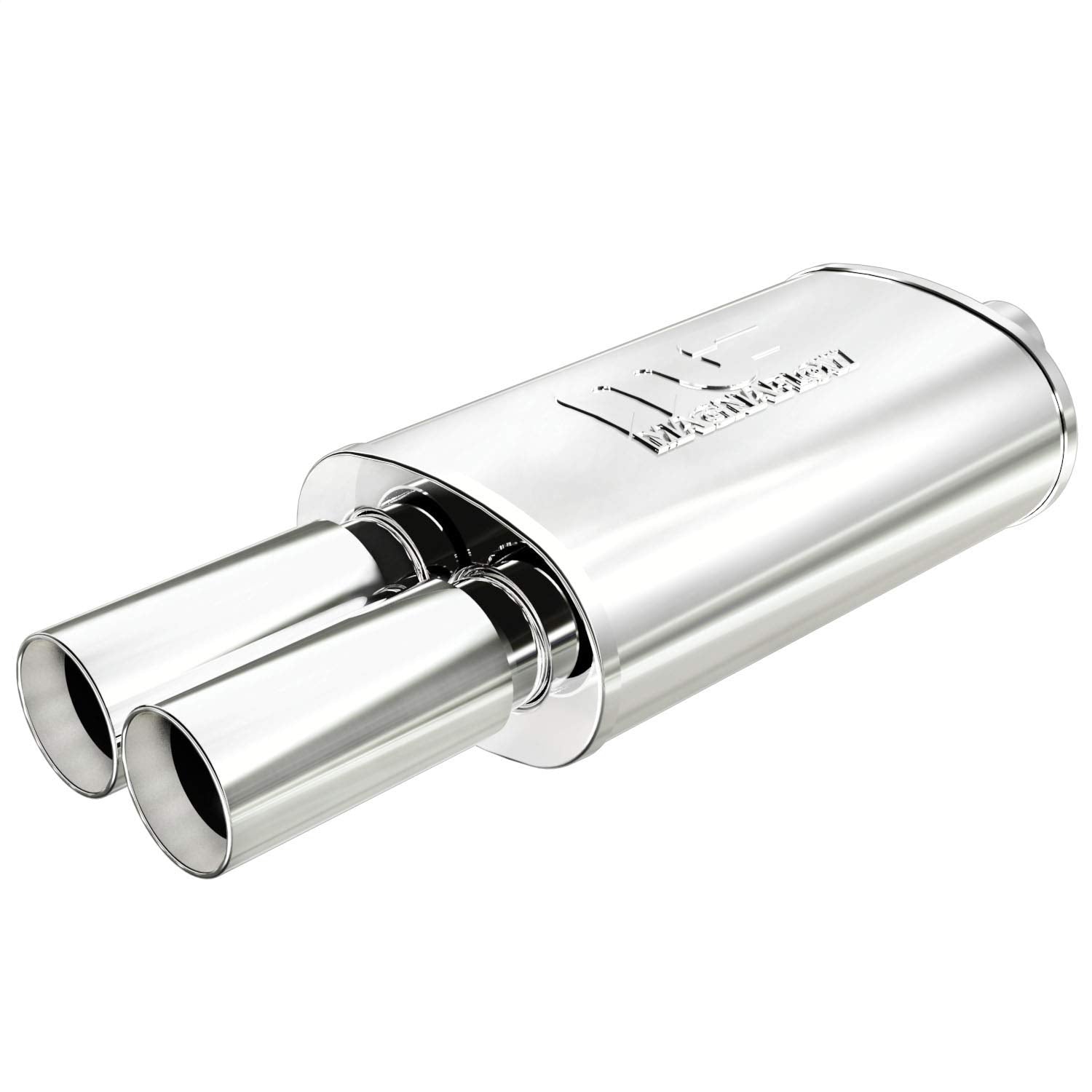 Magnaflow Performance Exhaust Muffler 14815: 2.25''/3.125'' Inlet/Outlet, 5X8X14'' Oval, Stainless Steel, Brushed Finish