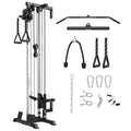 Mikolo Wall Mount Cable Station, Cable Crossover Machine with Dual Pulley System and 18 Adjustable Positions for Home Gym Fitnes