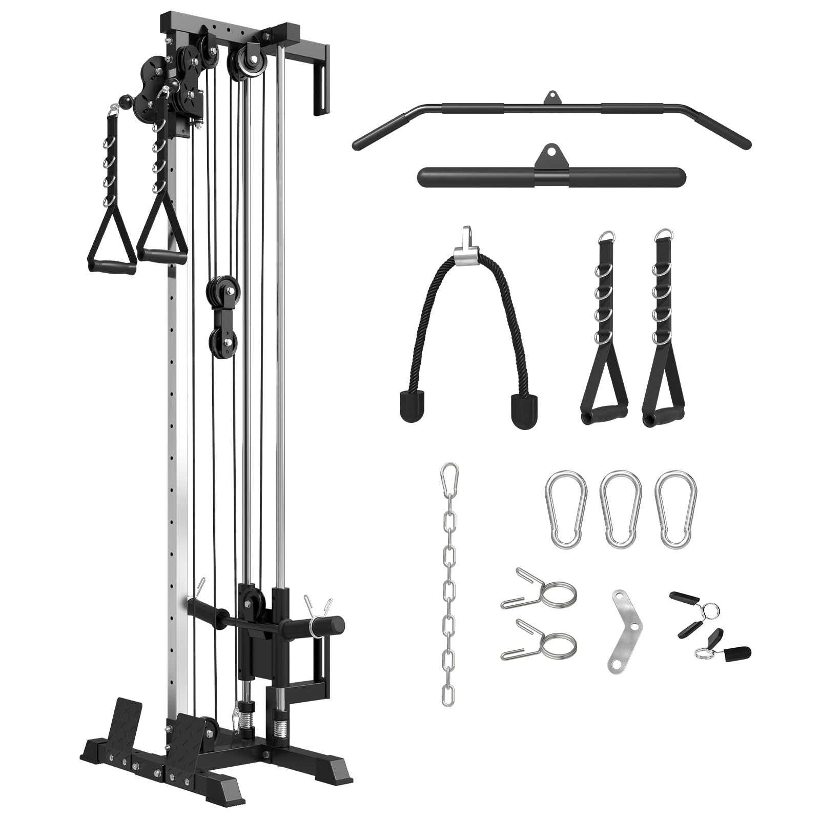 Mikolo Wall Mount Cable Station, Cable Crossover Machine with Dual Pulley System and 18 Adjustable Positions for Home Gym Fitnes