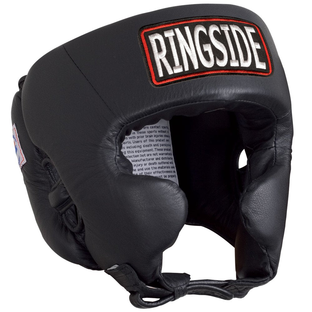 Ringside Competition-Like Boxing Headgear With Cheeks Black, Large