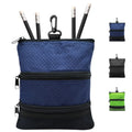 Finger Ten Golf Pouch Bag For Valuables Tee Color With 4 Golf Pencil Pack, Zippered Pocket Gear Clip Hook To Bag (Blue Pouch Bag