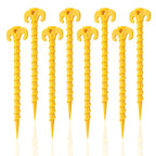 Canopy Stakes Canopy Anchors Beach Tent Stakes Heavy Duty Screw Shape 25 Cm 10 Inch - 8 Pack Yellow