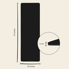 Retrospec Laguna Yoga Mat For Women & Men - Thick, Non Slip Exercise Mat For Home Workout, Black