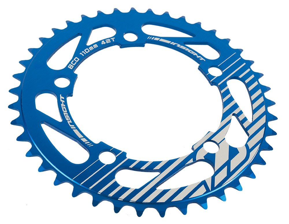 Insight 5-Bolt BMX Chainring 110mm BCD 44T Blue