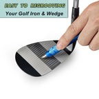 Mazel Golf Club Groove Sharpener Tool For Golf Iron,Wedge,Driver - 3-In-1 Golf Club Cleaner For U & V-Grooves Re-Grooving Tool (