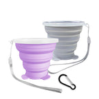 Collapsible Cups, Silicone Collapsible Travel Cup, Expandable Folding Camping Drinking Cup With Lids Reusable Small Portable Mug