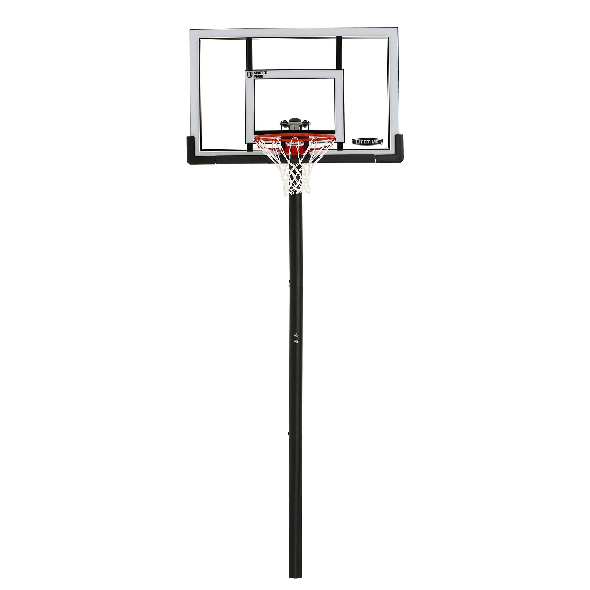 Lifetime In-Ground Basketball Hoop - 52 in Polycarbonate, Adjustable 7.5-10 ft