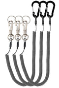 Lix&Rix Rotatable Stretchy Coil Lanyards For Fishing Equipmemt Kayak Paddle Tether Tools Leash,Black 3Pcs.