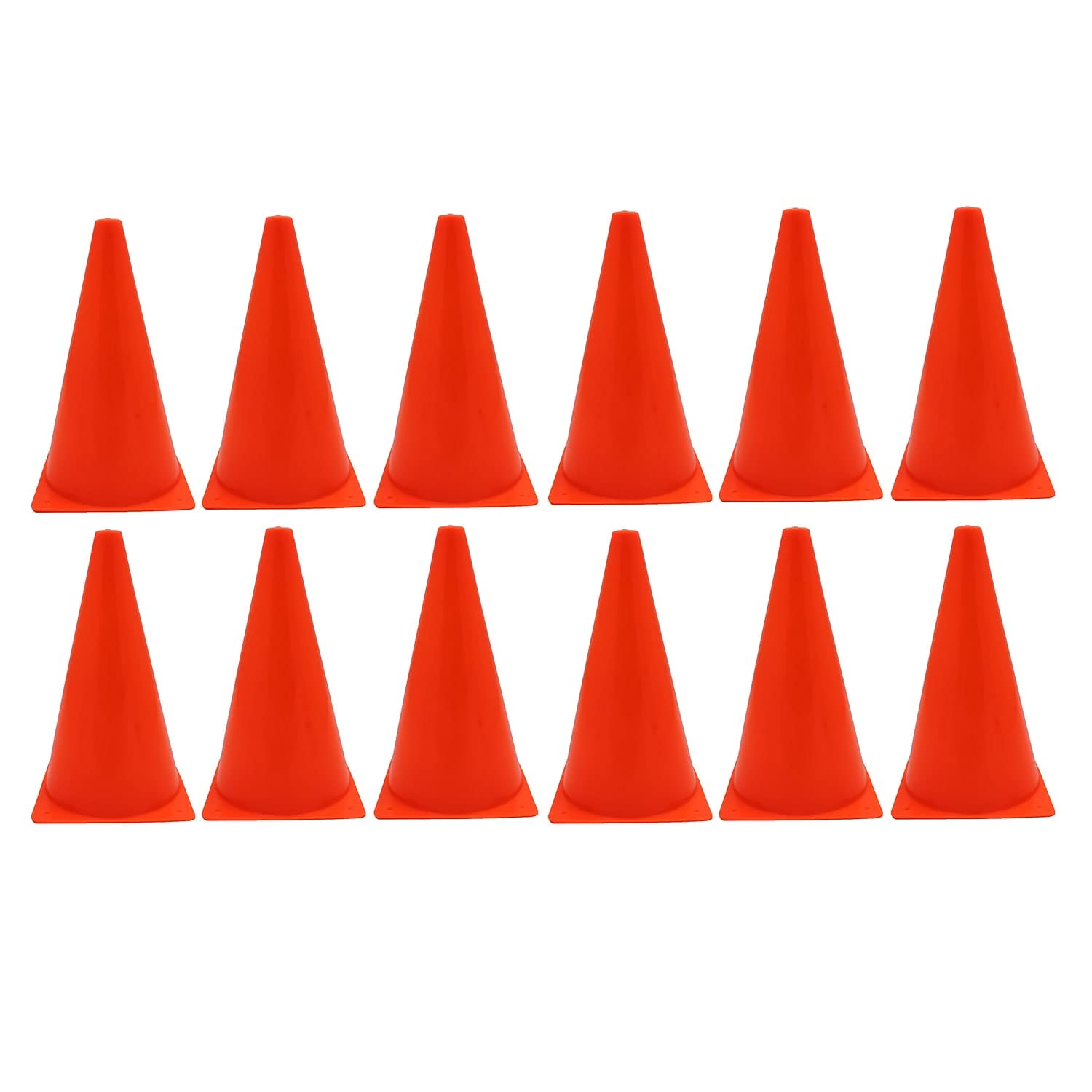 Safety Cone, 9 High With Base, Orange, Pack of 12