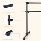 Goflame 4Ft Ballet Barre Portable, Freestanding Double Ballet Barre Height Adjustable With Anti Slip Base, Heavy Duty Stretch Da