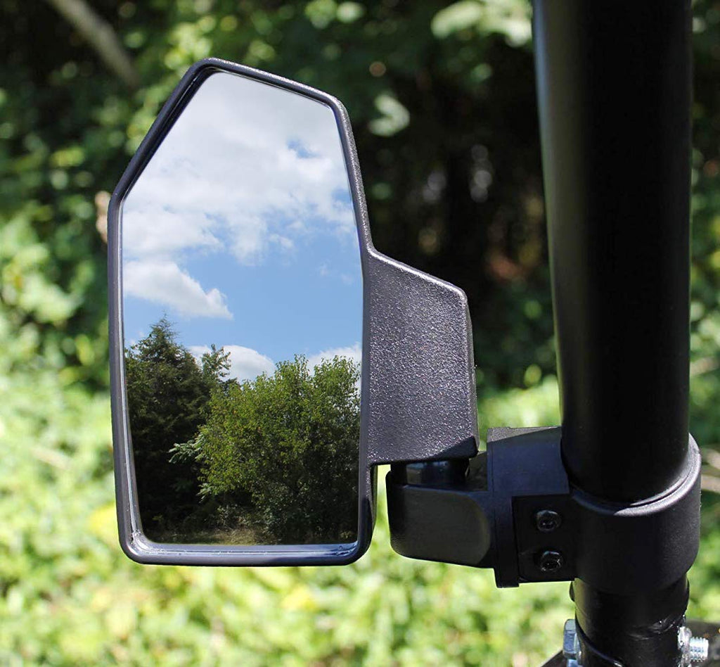 Bevel Engineering Utv Rear View Side Mirror Kit (2 Pack) - Fits With 16 - 2 Round Roll Cage Bar - Break Away And Adjustable - Hi