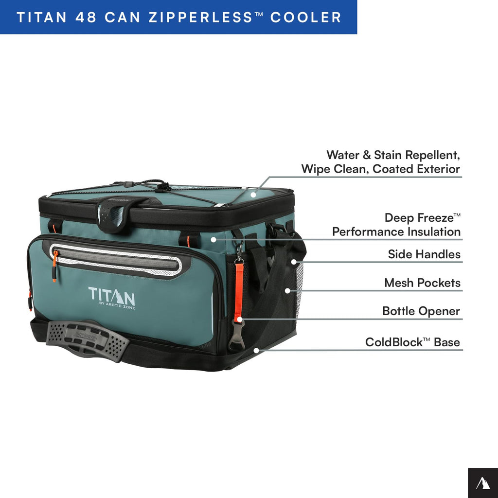 Titan by Arctic Zone 48 Can Zipperless Soft Cooler with HardBody Liner, Jungle Hunt