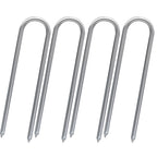 Sutekus Trampoline Stakes Wind Stake Heavy Duty U Shape Steel Ground Anchors For Trampoline Garden Camping Soccer Goals (Silver/