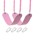 2 Pack Pink Swings Seats Heavy Duty 66 Inches Chain Plastic Coated - Playground Swing Set Accessories Replacement with Snap Hook