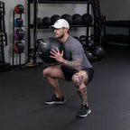 Titan Fitness 25 Lb Soft Shell Medicine Wall Ball With Poly-Composite Laminate Cross Texture Non-Slip Grip For Throwing, Core St