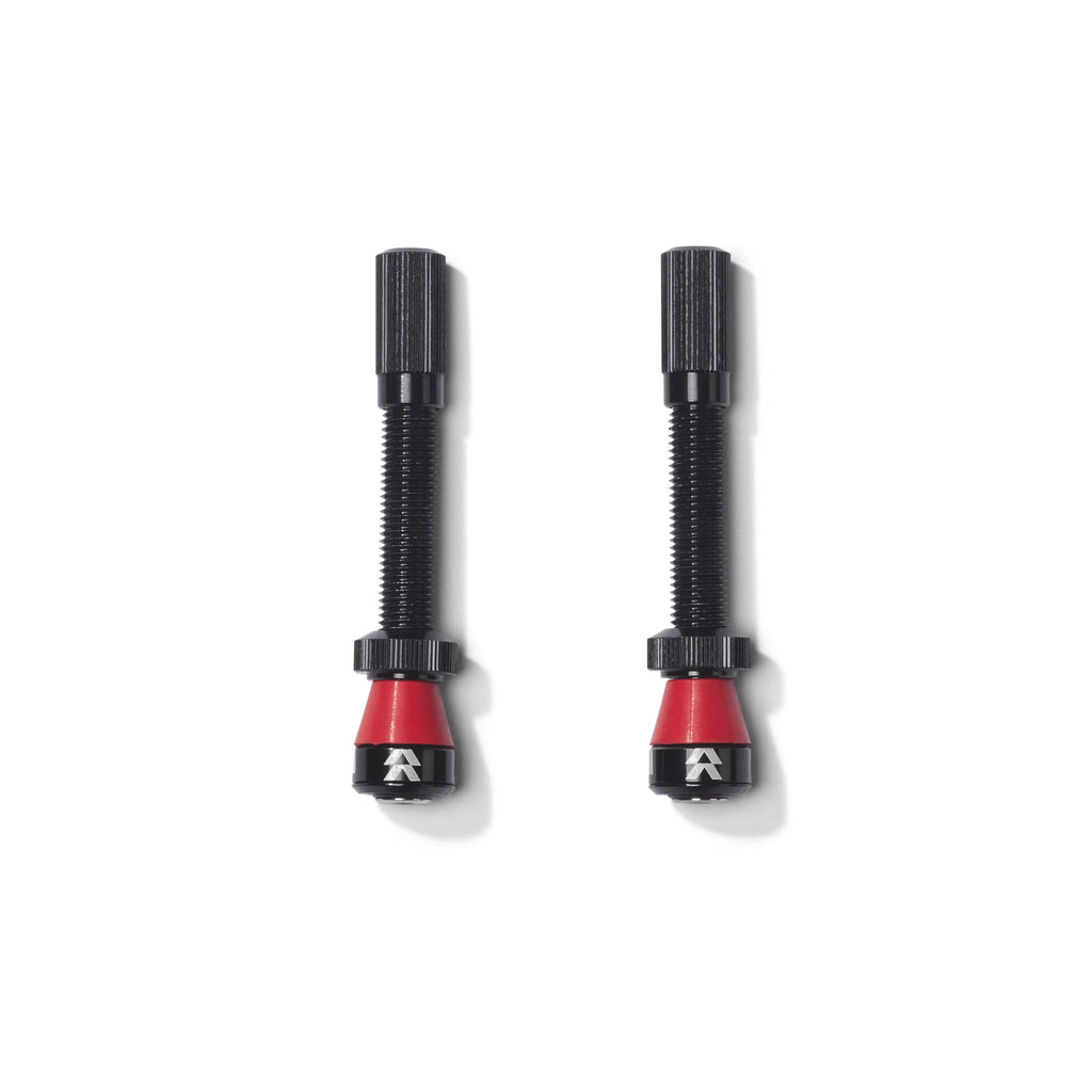 Reserve Wheels - Fillmore Tubeless Bike Tire Valves - 50Mm Black Pair - For Road, Mountain Bike And Cyclocross Tubeless Wheels.
