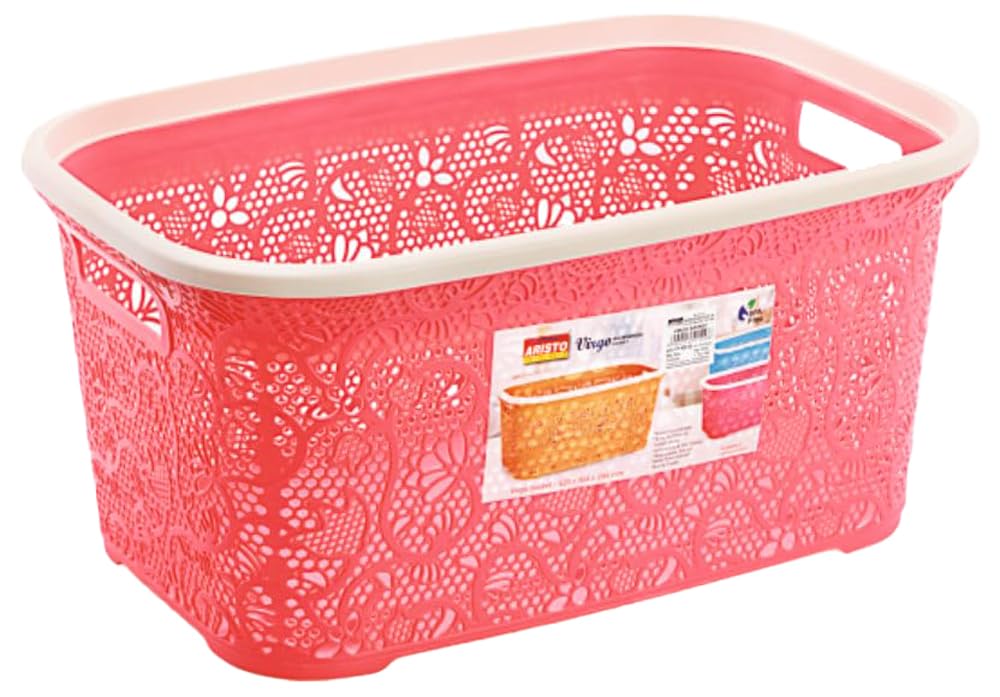 ARISTO Plastic Virgo 555 Basket For Multipurpose Use 46 Litre  Color May Vary, (55 X 45 X 25.5 Cm), Rectangular