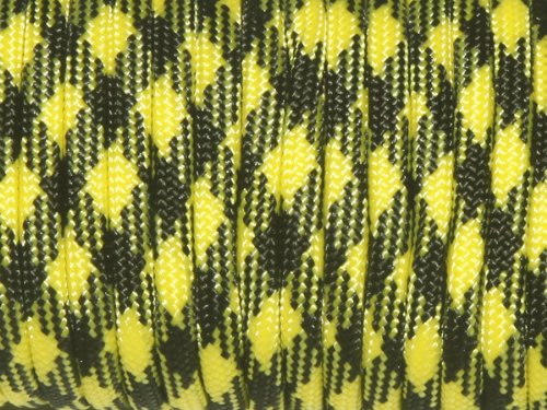7 Strand Core 550Lb Paracord Parachute Cord Lanyard Mil Spec Type Iii-100Ft (Yellow+Black Camo(37#))