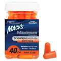 Macks Maximum Protection Soft Foam Shooting Ear Plugs, 40 Pair - 33 dB Highest NRR - Comfortable Earplugs for Hunting, Tactical