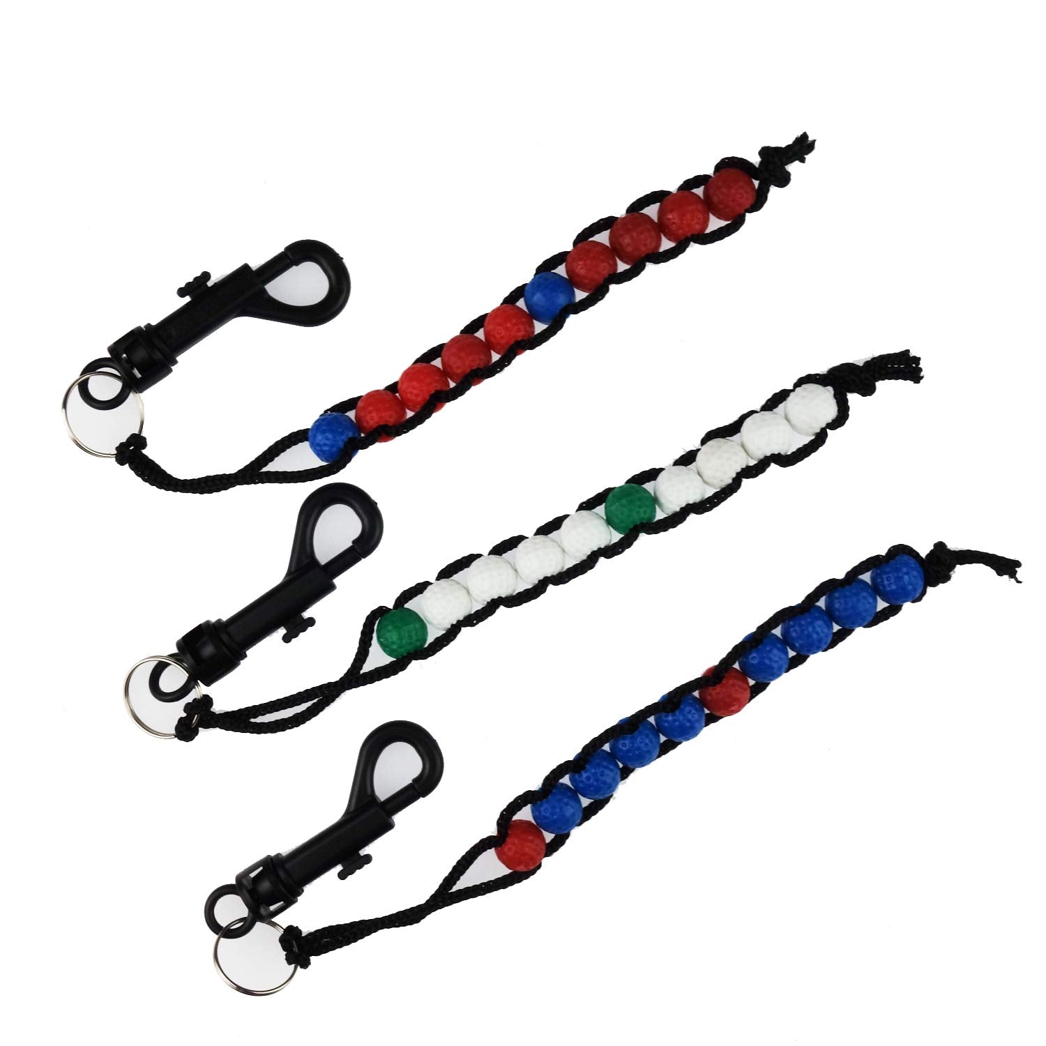 Zelerdo 3 Pack Golf Beads Count Stroke Score Counter (3 Colors)