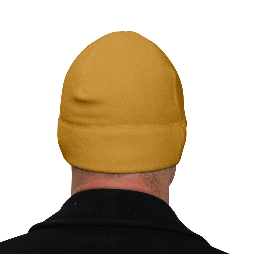 Temple Tape Tactical Fleece Watch Cap Beanie - Skull Cap Fleece Hat - Sand Brown - One Size (Fits Most Heads)