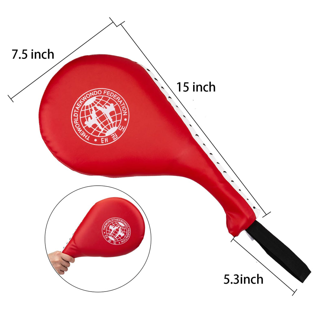 Nicunom 2 Pack Taekwondo Kick Pads, Durable Striking Pad Target Tkd Karate Martial Arts Strike Targets Kickboxing Training, Red