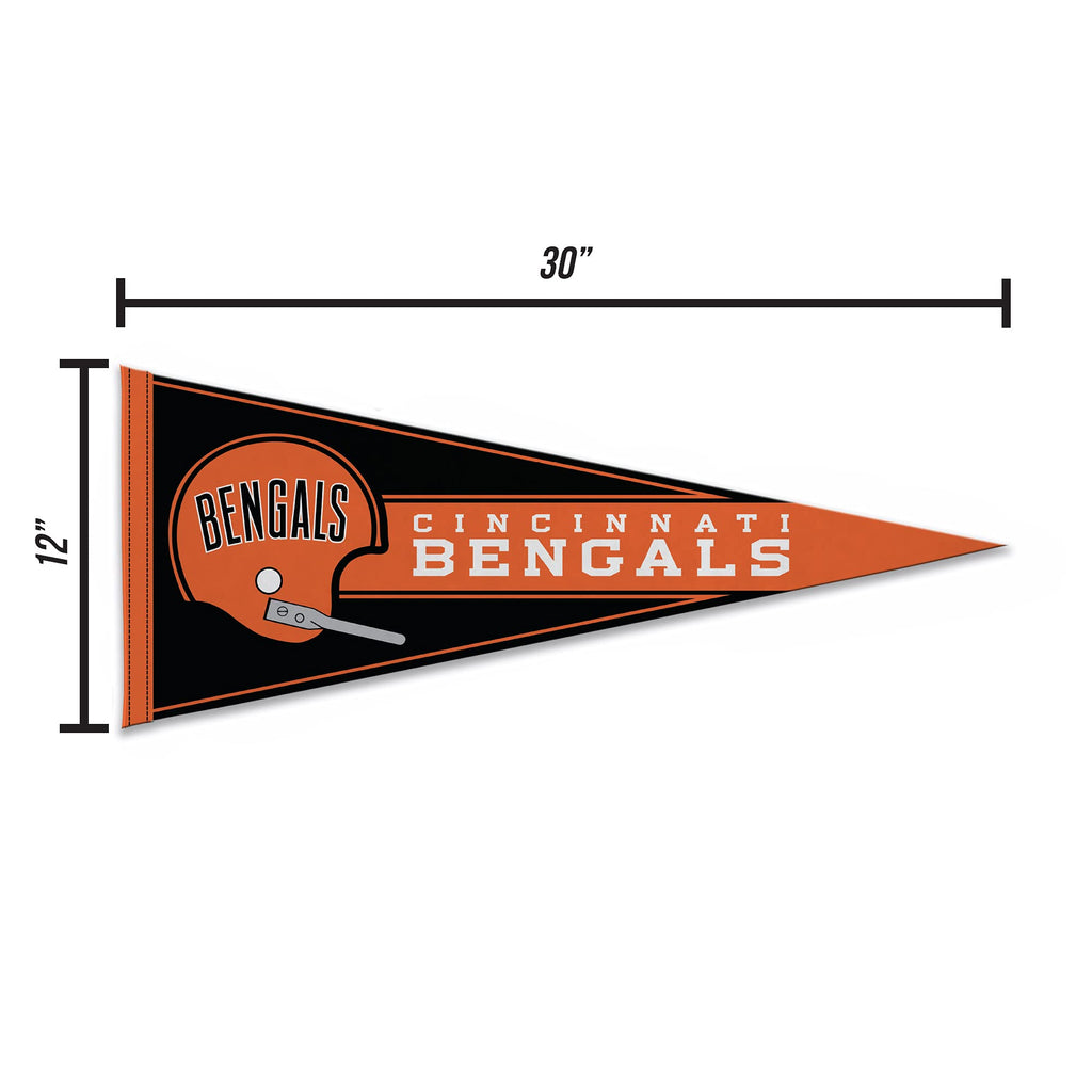 Rico Industries Nfl Football Cincinnati Bengals Retro 12'' X 30'' Felt Wall D  Cor Pennant - Great For Home/Bed Room/Man Cave D