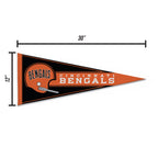 Rico Industries Nfl Football Cincinnati Bengals Retro 12'' X 30'' Felt Wall D  Cor Pennant - Great For Home/Bed Room/Man Cave D