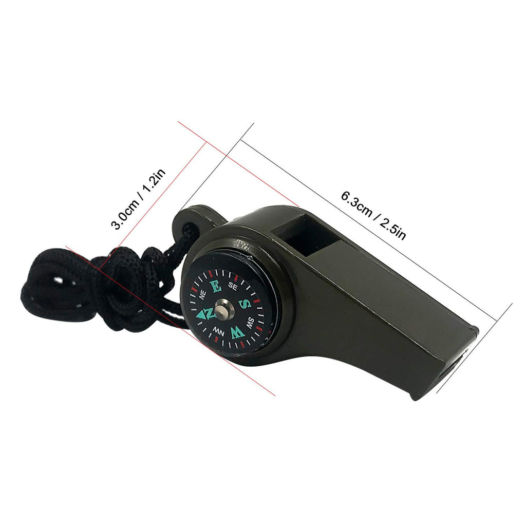 Meinvshe 4 Pack Emergency Survival Whistle, 3-In-1 Emergency Whistles With Compass And Thermometer, Loud Safety Whistle With Lan