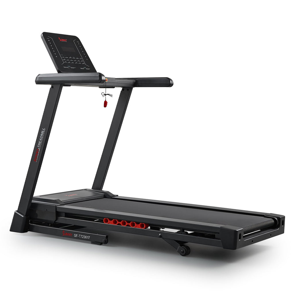 Sunny Health & Fitness Excel Smart Auto Incline/Decline for Home Use, 20    Wide Running and Walking Deck, Flex Shock Suspension