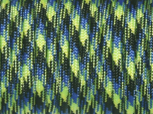 7 Strand Core 550Lb Paracord Parachute Cord Lanyard Mil Spec Type Iii-100Ft (Blue +Green Camo(55#))