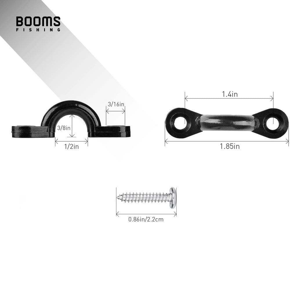 Booms Fishing Ma1 Kayak Pad Eye Nylon Nuts & Bolts Kit 12Pcs Black