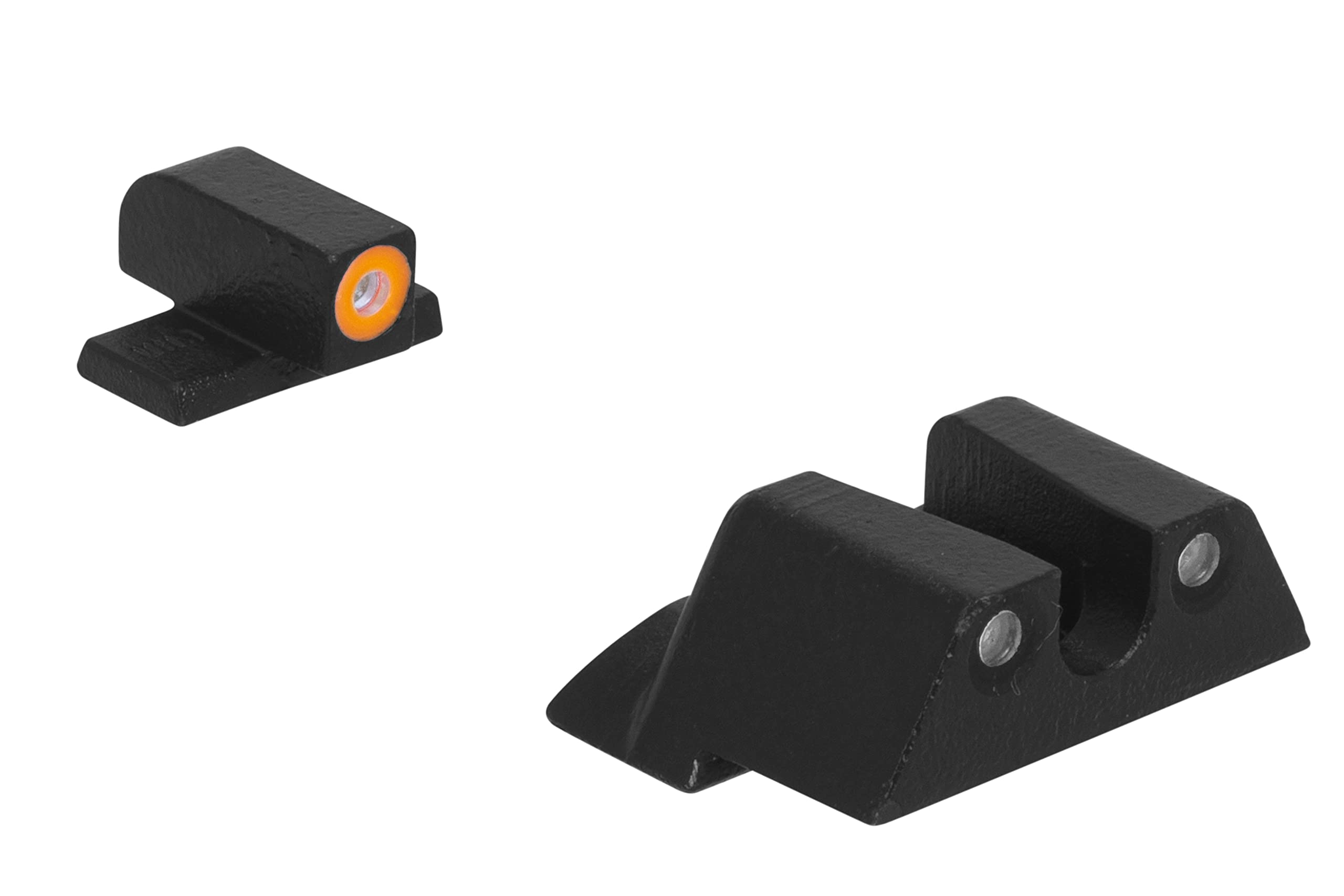 MEPRO Hyper-Bright tritium night sights compatible with Stoeger STR-9, green tritium, orange colored front ring, U-notch rear by