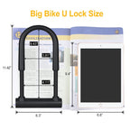 Dinoka Large Bike U Lock Combination With Keys,16Mm U Lock For Bicycle With 4Ft Flex Bike Cable And Mounting Bracket,U Bolt Bike
