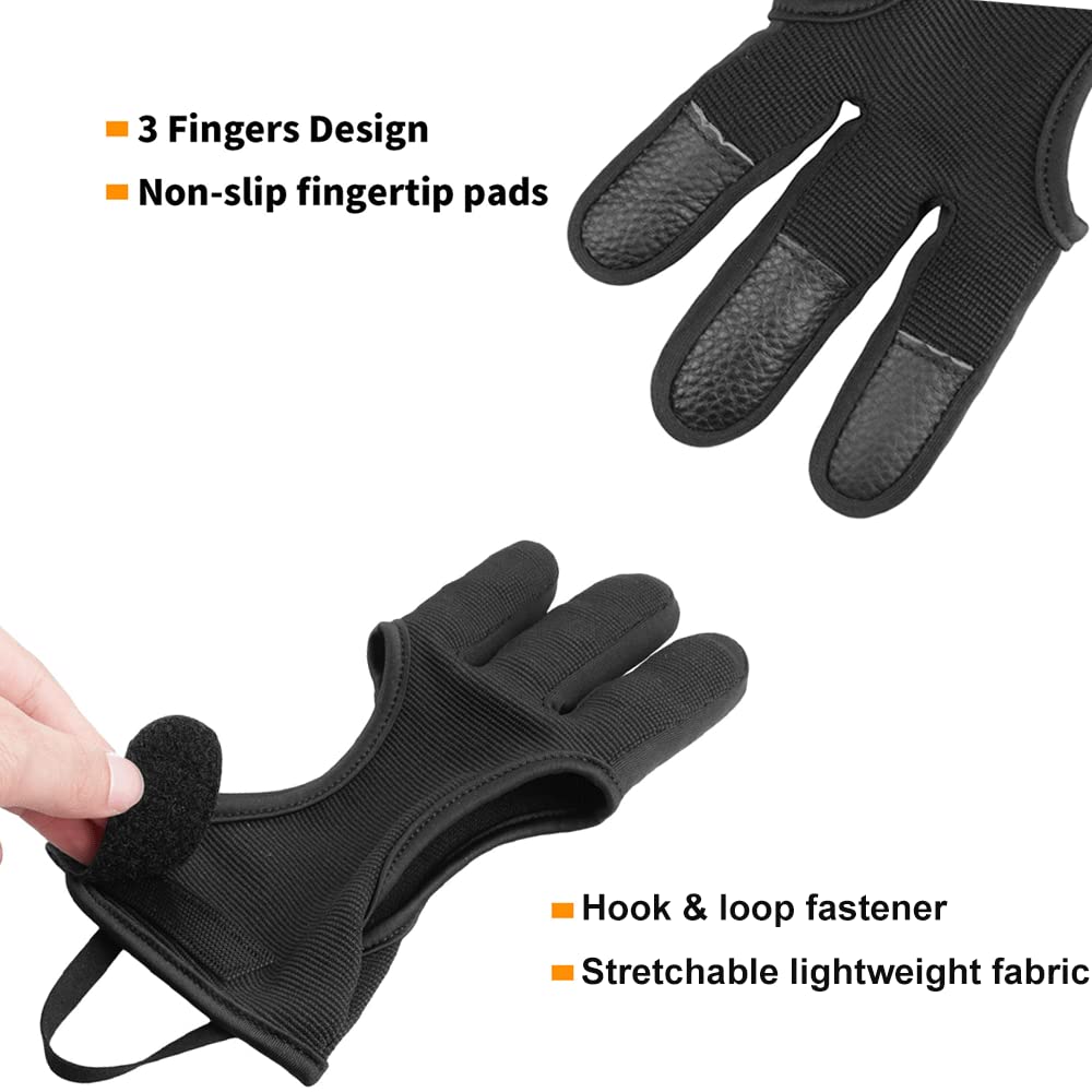 Kratarc Archery Lightweight Finger Tab Gloves & Arm Guard Adjustable Arm Protector For Hunting Target Shooting Accessory Recurve