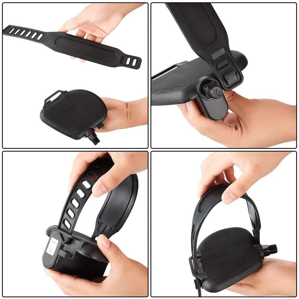 2 Pcs Exercise Bike Pedal Straps, Heavy Duty Adjustable Length Universal Pedal Strap Fits Most Bike Pedals Exercise Bike Bicycle