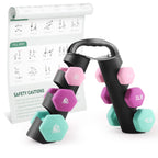 Lionscool Neoprene Coated Dumbbell Weights (Purple 3Lb Pair)