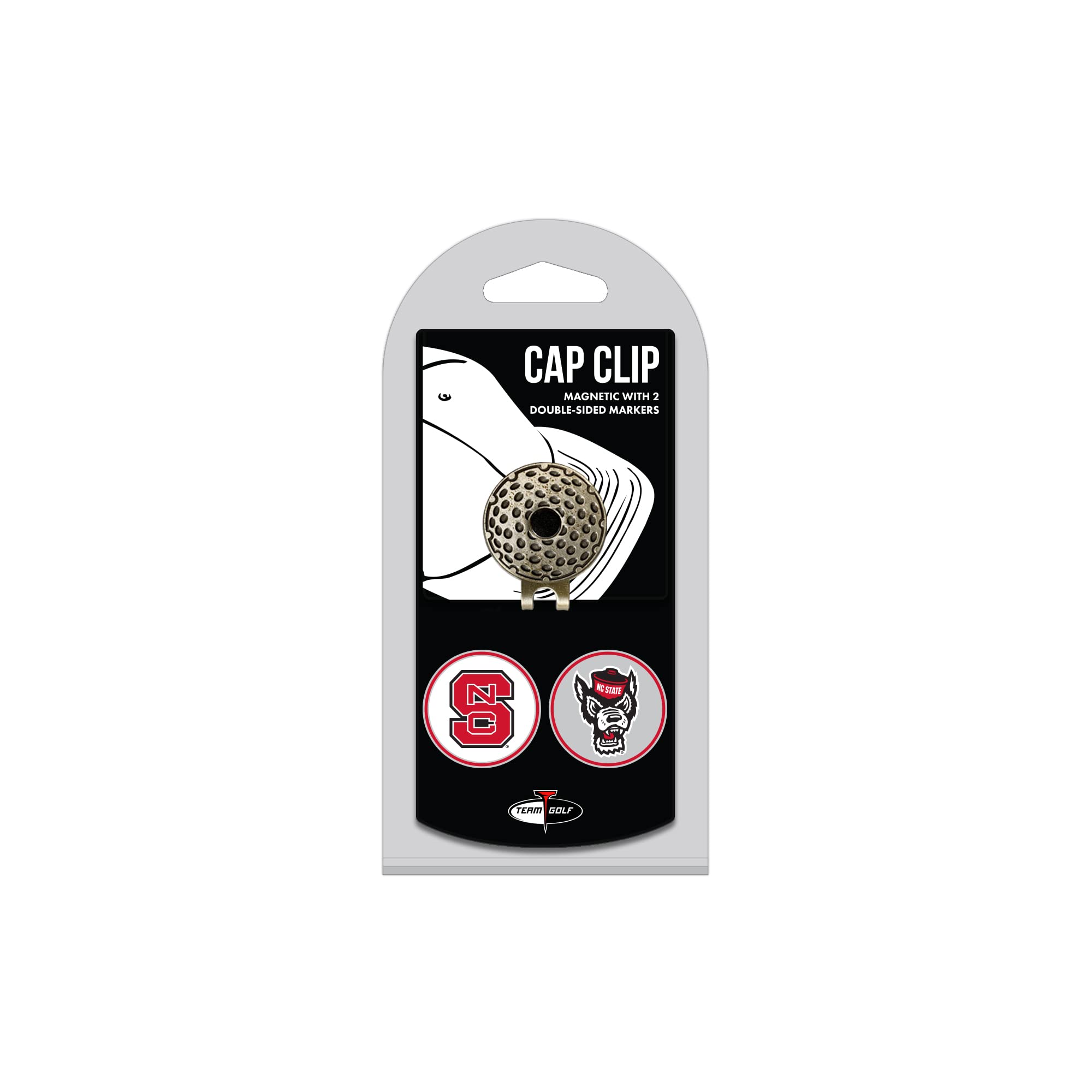 Team Golf NCAA NC State Wolfpack Cap Clip With 2 Golf Ball Markers Golf Cap Clip with 2 Removable Double-Sided Enamel Magnetic B