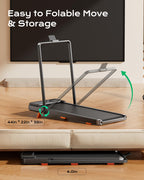 TREAFLOW Walking Pad,Treadmill with Incline for Home, 2.5HP Portable Under Desk Treadmill with 265 Lbs