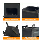 Upgraded Small Camp Wood Stove With Carrying Case, 13.8Inch Black Woodstove Portable Camping Stove, Durable Iron Wood Burning St