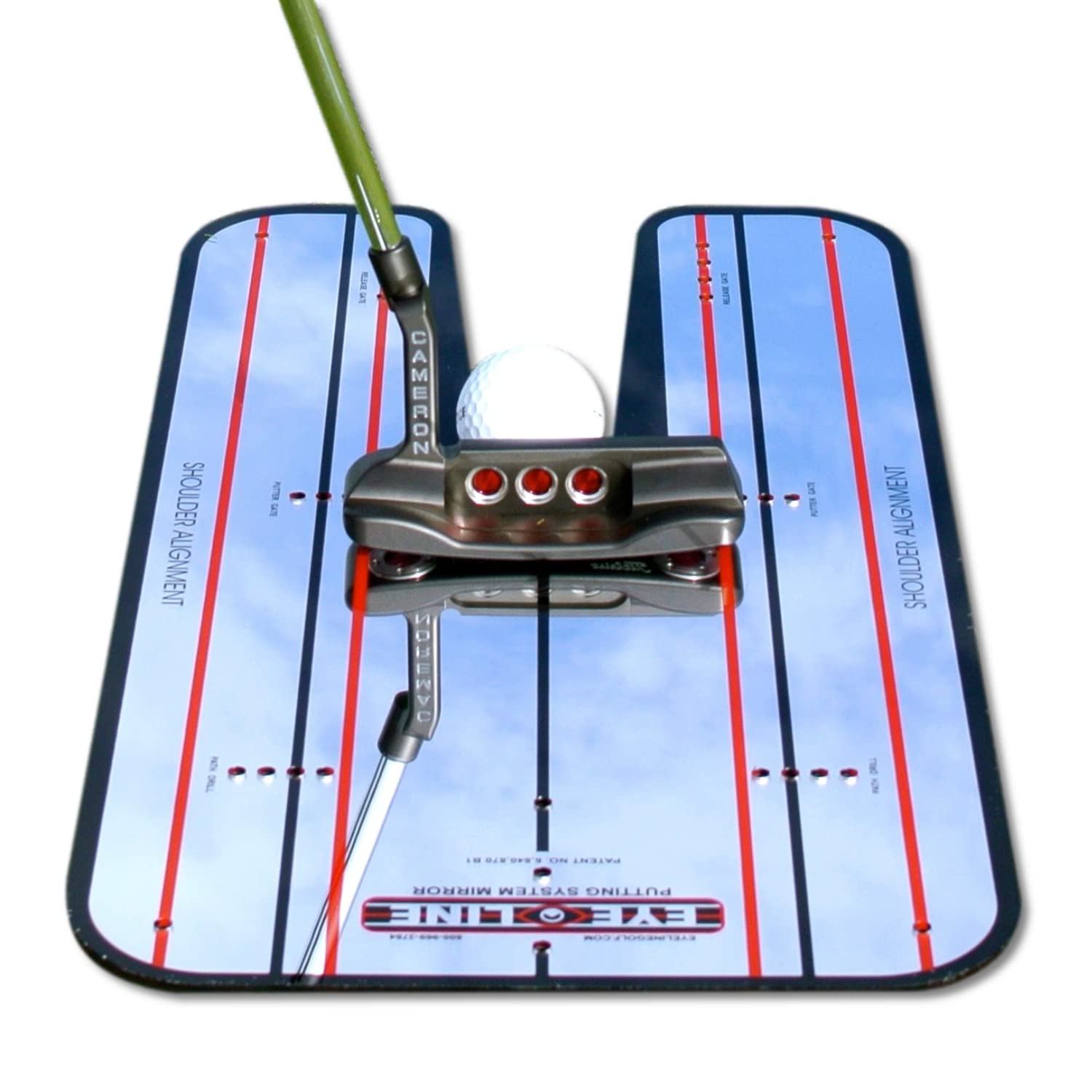 Eyeline Golf Patented Classic Putting Mirror Training Aid - Portable Putting Trainer For Games Drills. Mirror Size 9.25 X 17.5 I