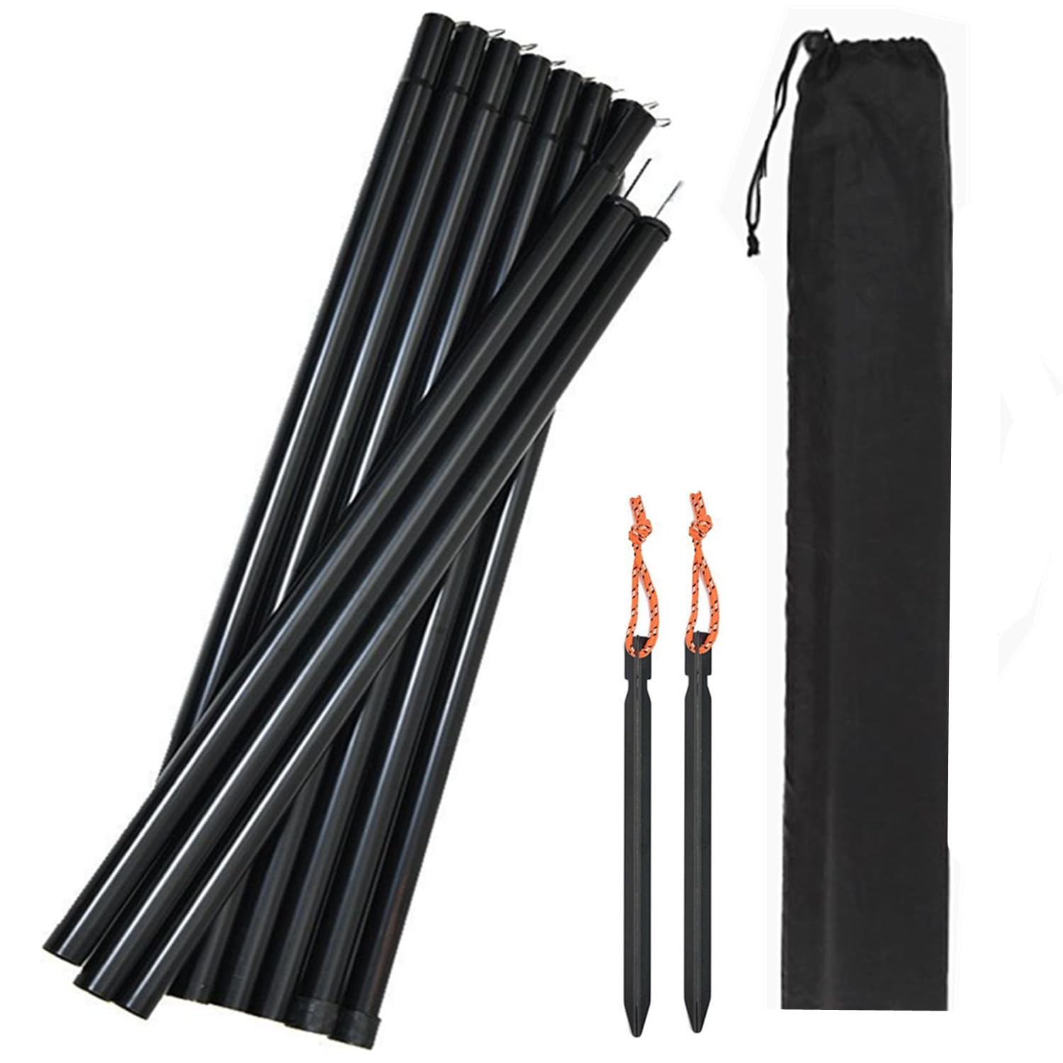 Adjustable Tarp Pole Canopy Pole Set Of 2, Portable Tent Poles Rodsfor Camping Tarps,Tent,Awnings, Shelters, Hiking