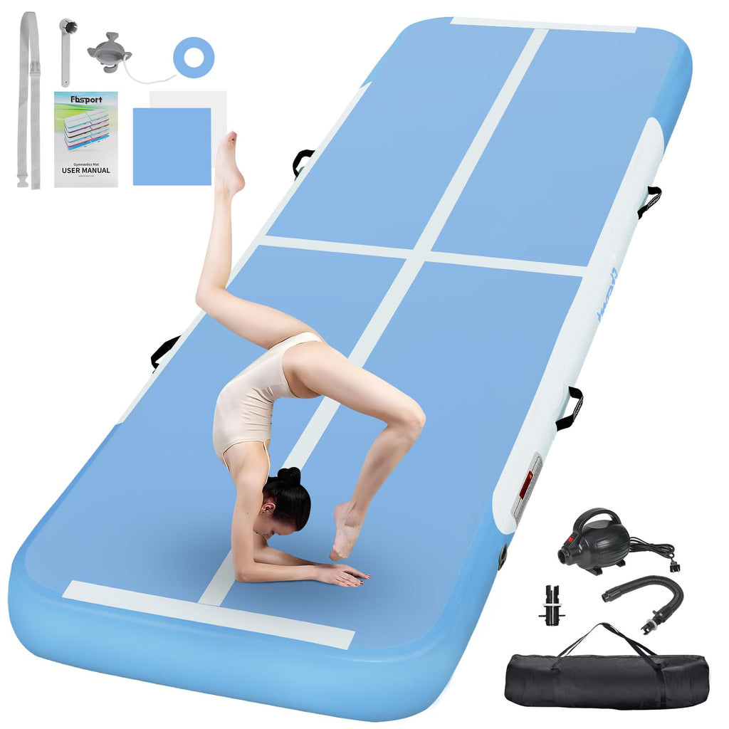 Fbsport 10Ft Inflatable Air Gymnastics Mat Training Mats 4 Inches Thickness Gymnastics Tracks For Home Use/Training/Cheerleading