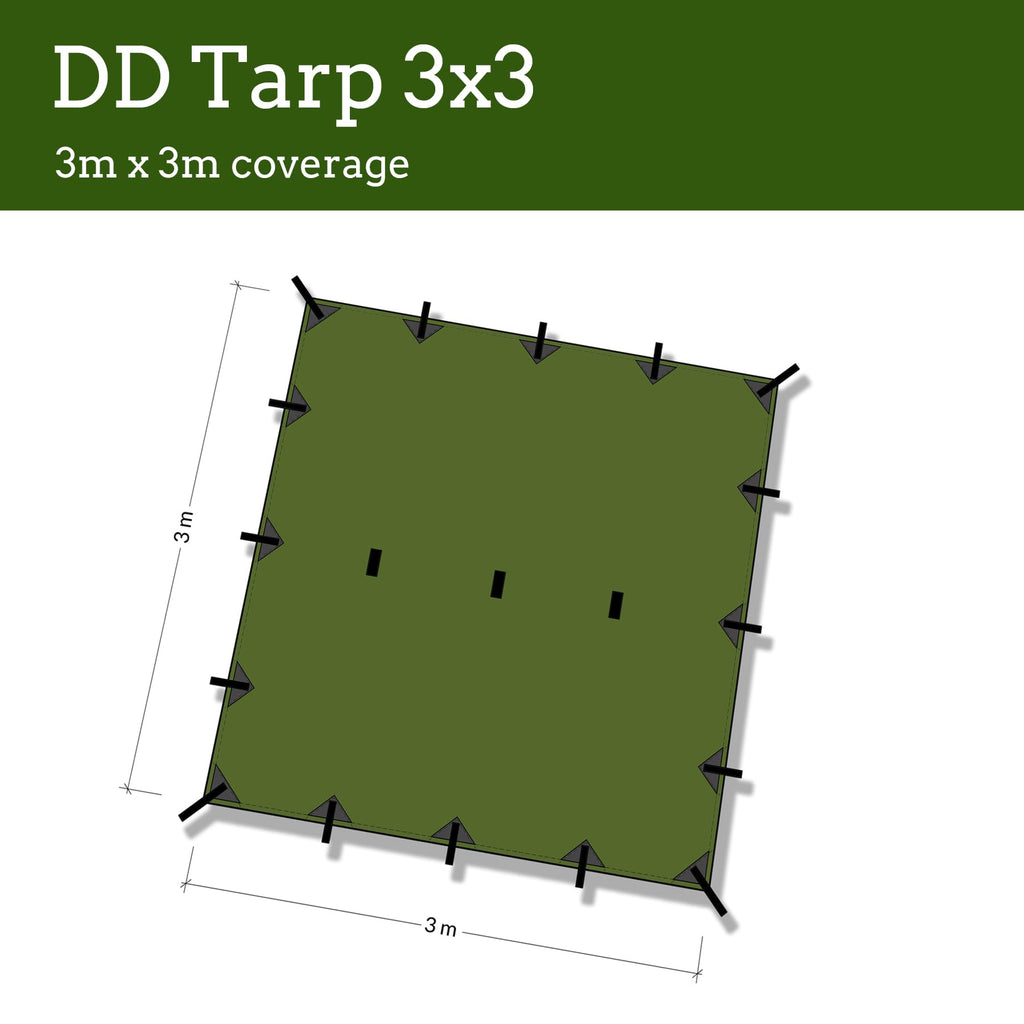 Dd Hammocks - Dd Tarp 3X3 - Coyote Brown (10Ft X 10Ft) - 100% Waterproof - Lightweight & Multifunctional Rainfly Tarp Tent Shelt