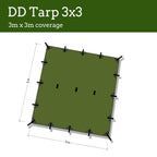 Dd Hammocks - Dd Tarp 3X3 - Coyote Brown (10Ft X 10Ft) - 100% Waterproof - Lightweight & Multifunctional Rainfly Tarp Tent Shelt