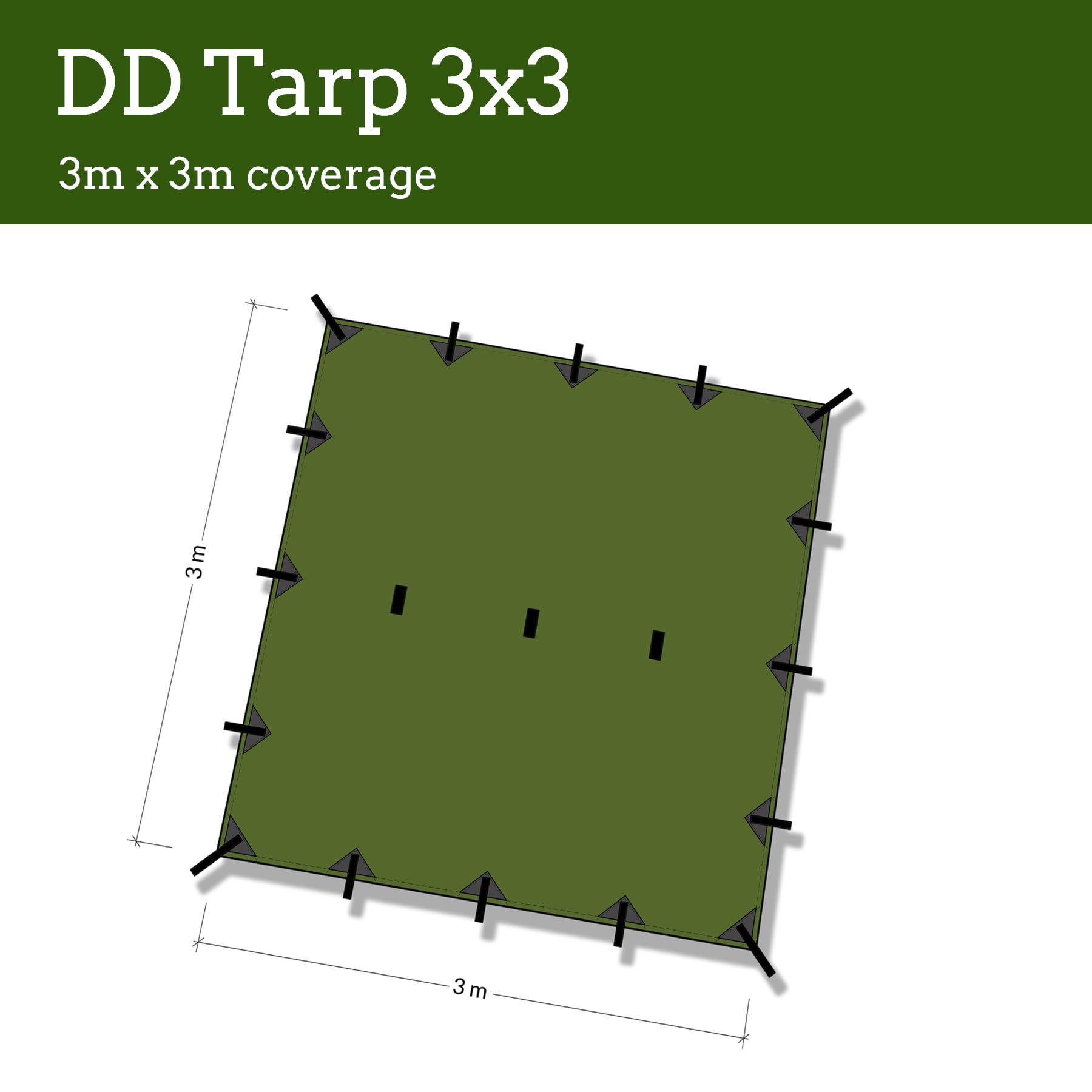 Dd Hammocks - Dd Tarp 3X3 - Coyote Brown (10Ft X 10Ft) - 100% Waterproof - Lightweight & Multifunctional Rainfly Tarp Tent Shelt