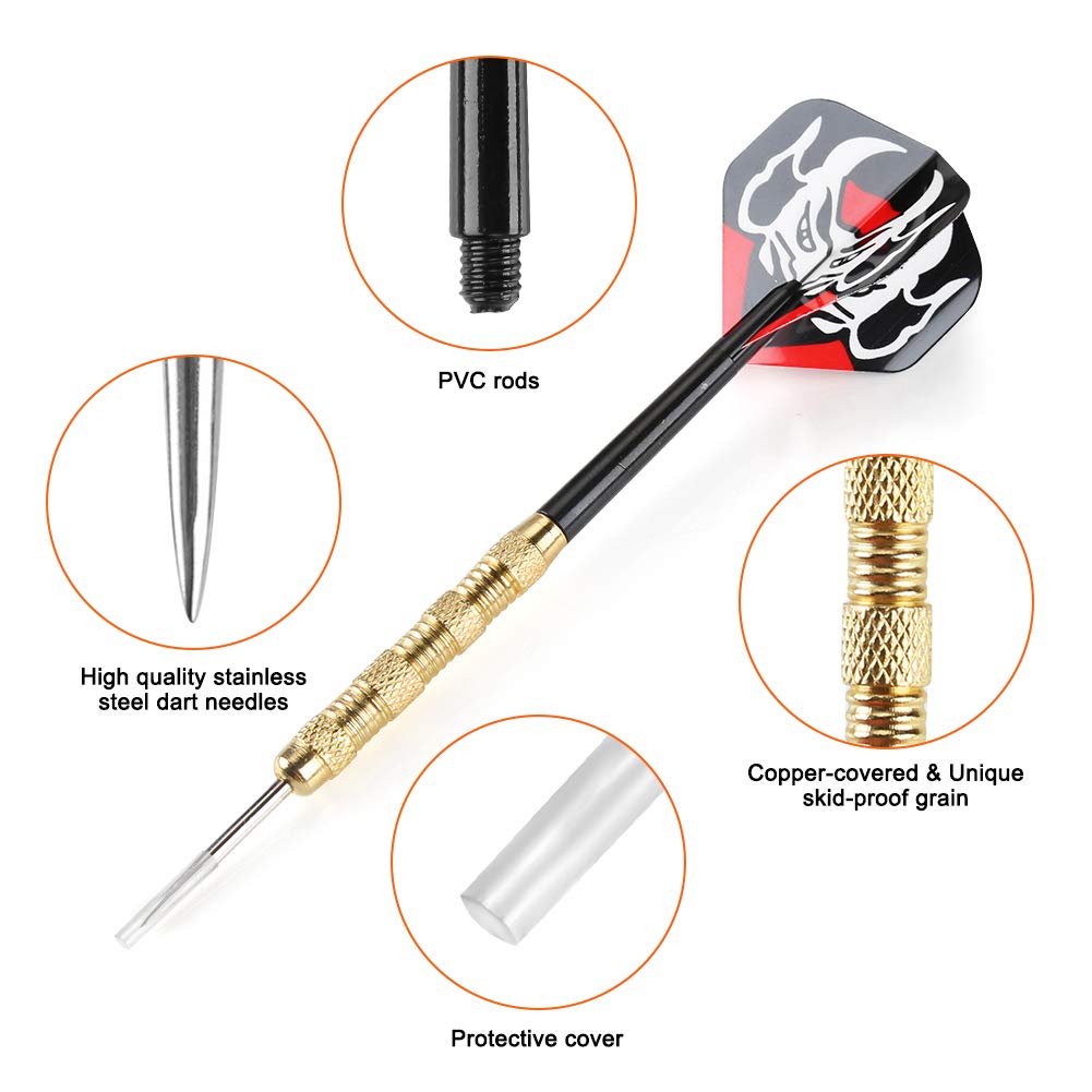 Accmor Steel Tip Darts, Professional Metal Darts, Darts Metal Tip Set, Metal Darts For Dartboard,18 Pcs