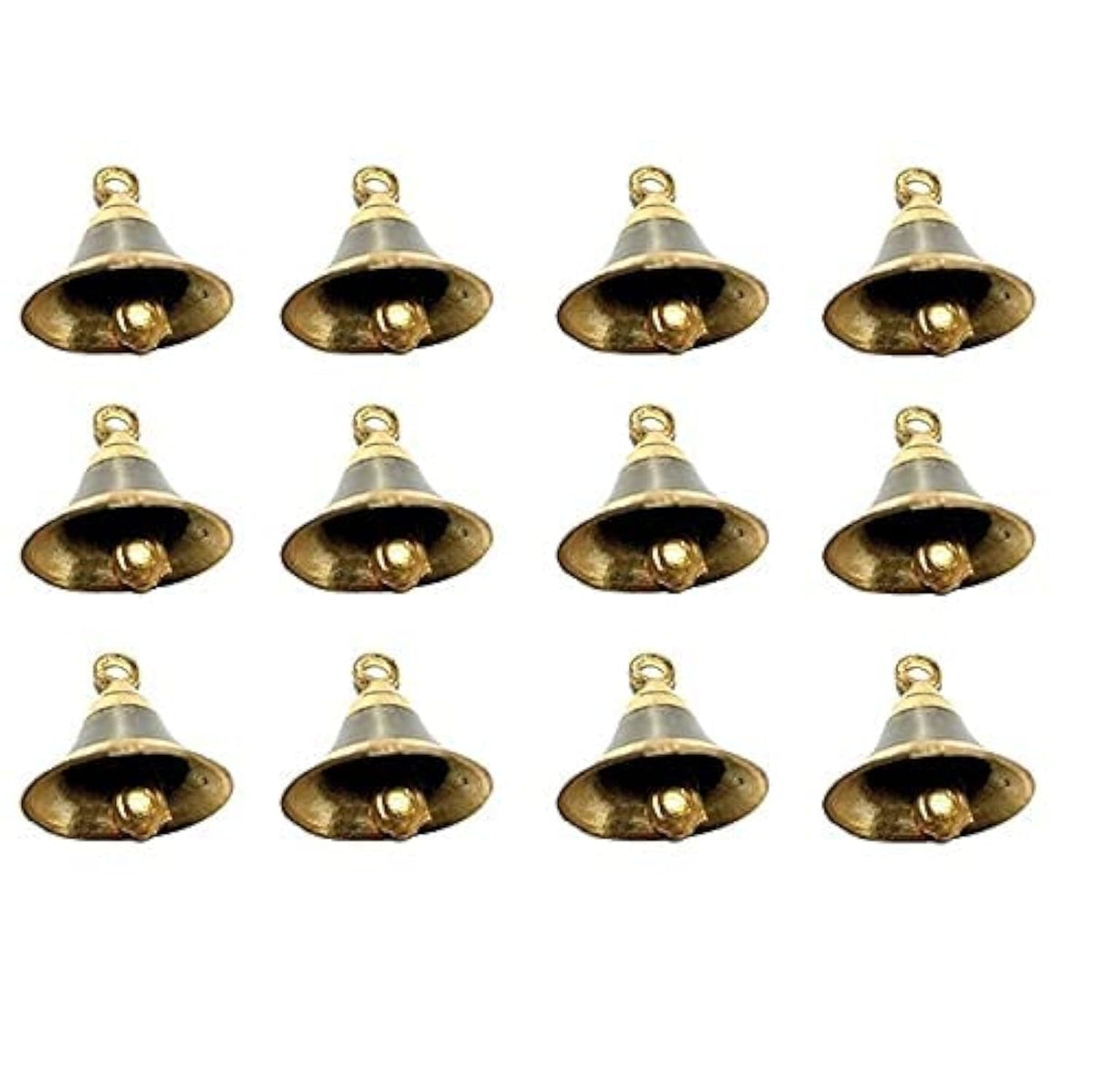 Uapan Brass Pooja Bell With J Hook (12, 2.5 Inch)