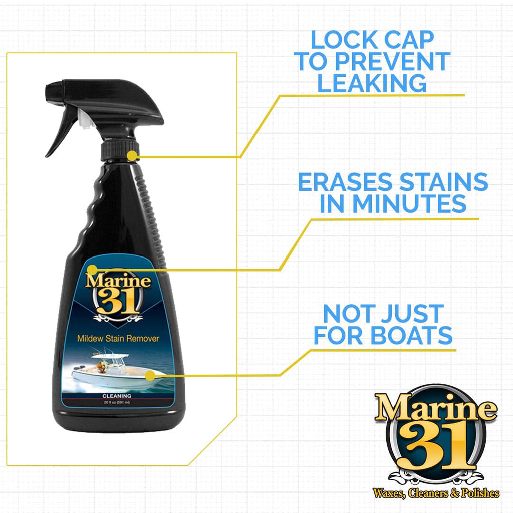 Marine 31 Mildew Stain Remover & Cleaner - Marine & Boat, Home & Patio, Bathroom & Shower Cleaner, 20Oz. - 2-Pack