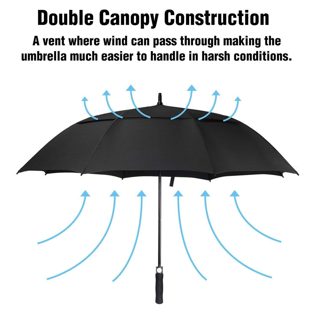 Aceiken Golf Umbrella Windproof Large 62 Inch, Double Canopy Vented, Automatic Open, Extra Large Oversized,Sun Protection Ultra